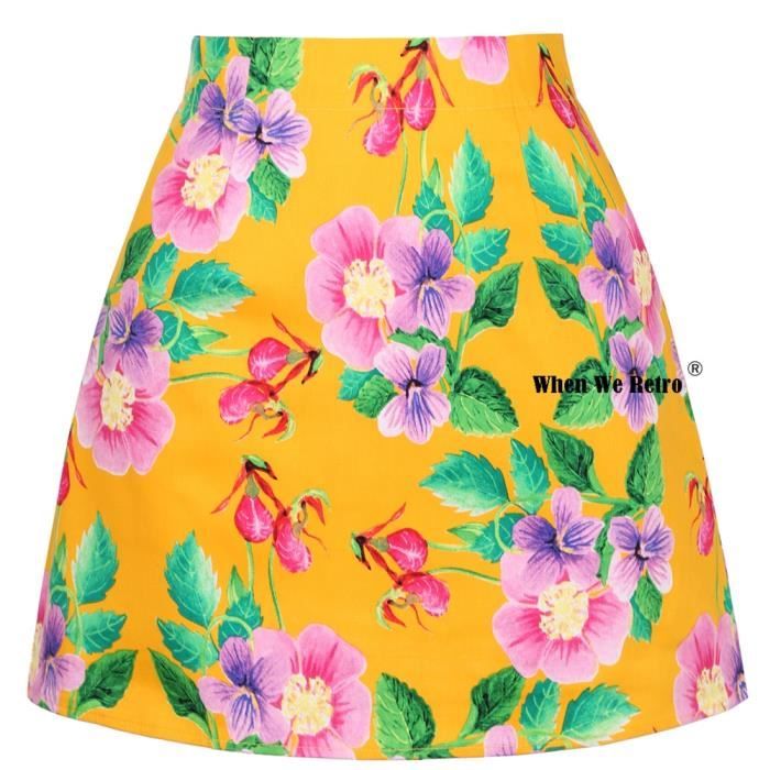 Jupe Femme Boden - Ligne A, Imprimé Floral - Taille 10L, 100% Coton