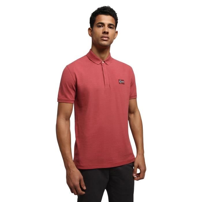 Polo ajuste Napapijri Ebea 1 Rouge Manches courtes Homme Red marsala 1 Cdiscount Pret a Porter
