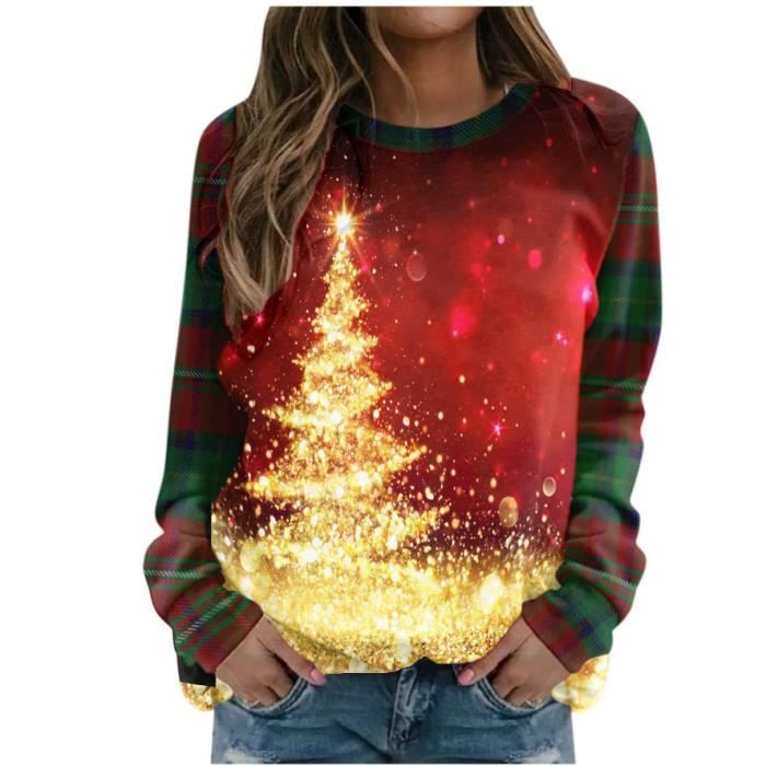 Pull De Noël Femme – Manches Longues, Motifs Festifs Et Confortable