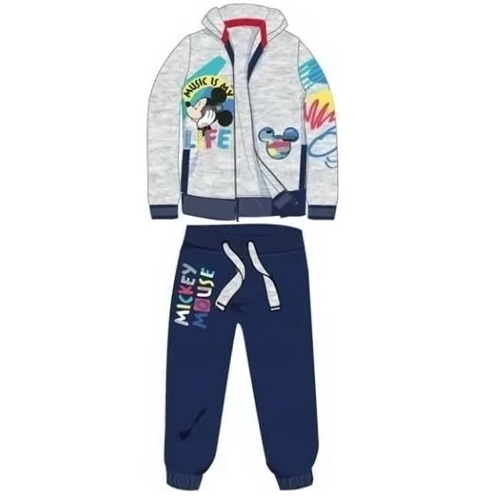Ensemble Jogging Mickey Disney Mixte Enfant Gris Manches