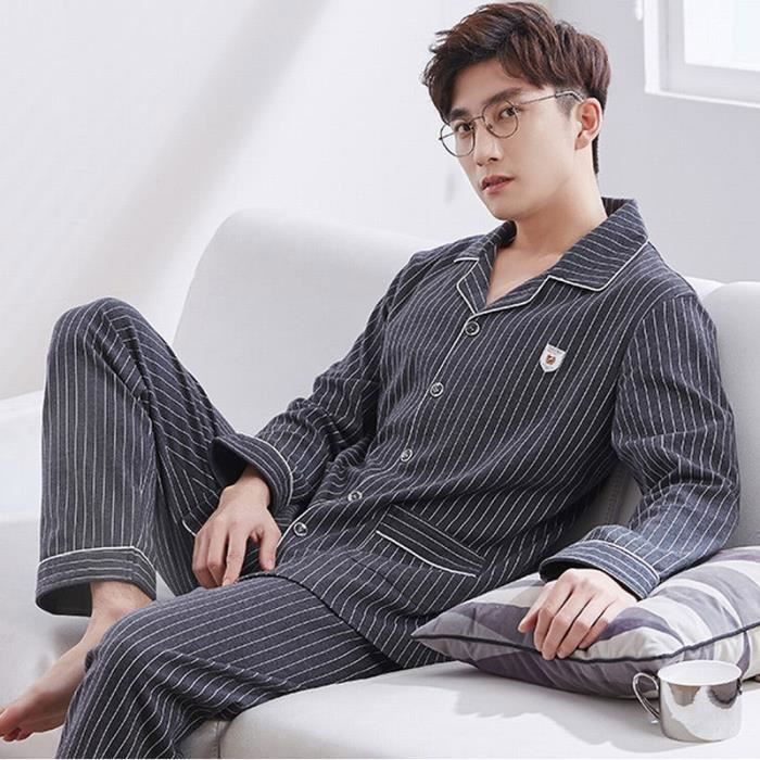 Pyjama Long Pour Hommes Harvey James - 65% Polyester, 35% Coton - Taille S à 5XL - Neuf Avec étiquettes