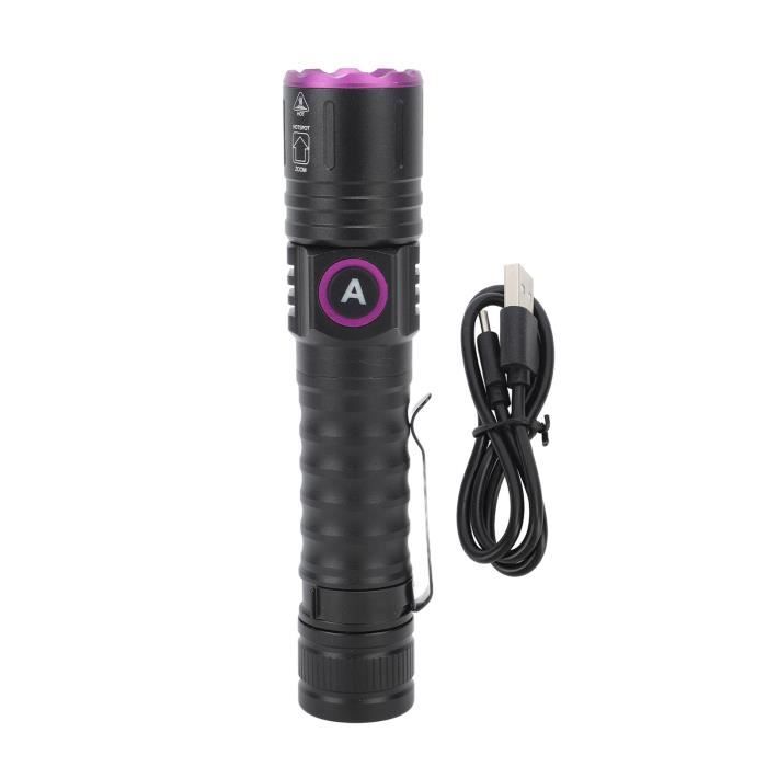 Mini lampe de poche UV 395/365nm LED torche ultraviolette Zoomable lumières ultraviolettes lampes d'inspection détecteur de taches d'urine animale  39