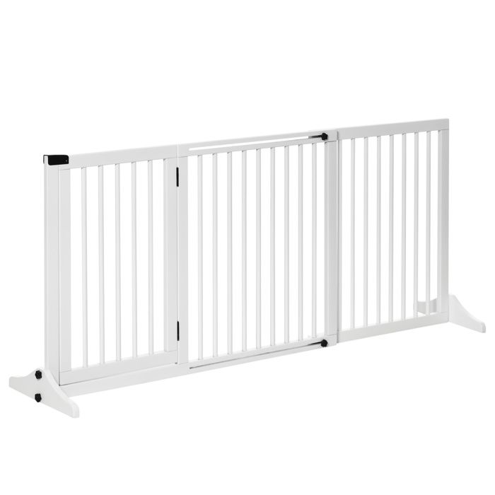 Barriere de Securite porte et escalier 75-84cm blanc pour animaux