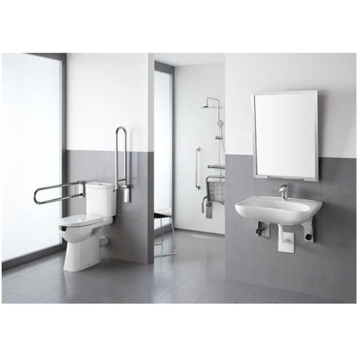 Pack WC surélevé normes handicapés Roca Acces - ROCA - Carénée - Simple - 87 cm - Céramique