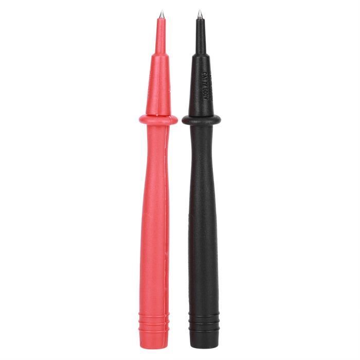Sondes De Test Multimètre 1000V - Lot De 4 (Rouge/Noir) | Pour Dépannage Auto, Électronique | Poignée Isolée