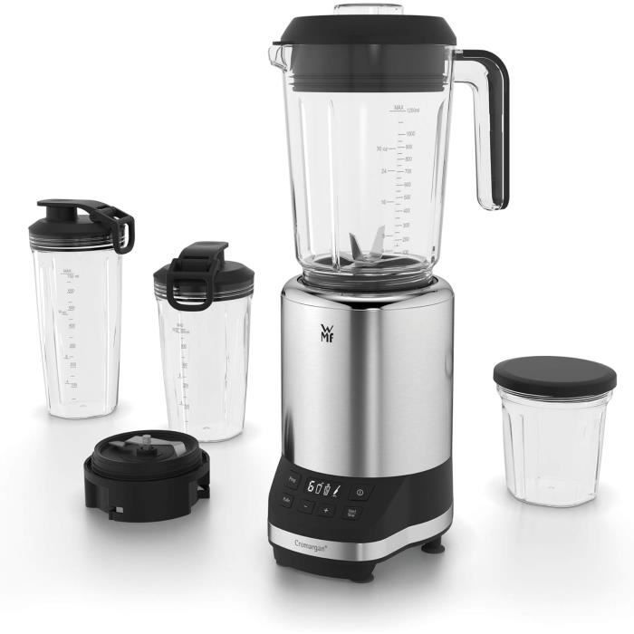Blender Multifonction WMF Kult X 900W - Bol 1.2L, 2 Bouteilles à Emporter, Accessoires En Tritan