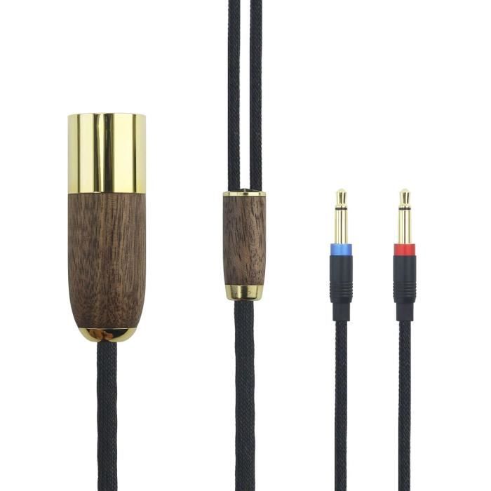 Câble Audio OCC équilibré 8 Cœurs Plaqué Argent Pour Sennheiser HD600/HD580 - Double Aiguille 2,5 Mm, Qualité Son Optimisée