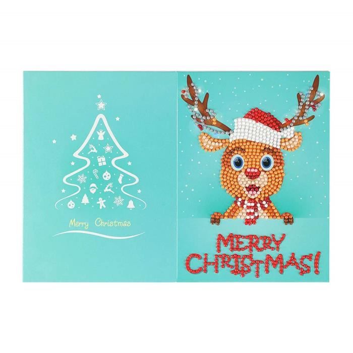 1pc Diy Carte De Voeux De Noel Dessin Anime Greeting Card A La Main Diamond Painting Strass De Joyeux Noel Diamant Peinture 5d M97 Cdiscount Maison