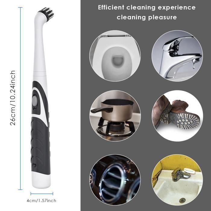 Brosse de nettoyage électrique, brosse électrique avec têtes 4 en 1, outil de nettoyage à puissance oscillante, brosse pour salle de bains et cuisine  6