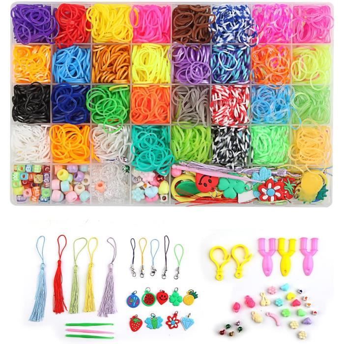2200+ Bricolage Enfant Elastique Bracelet Kit, Diy Grilles Bricolage Élastique Loom Bands Kit 2200+ Bricolage Enfant Elastique Bracelet Kit, Diy Grilles Bricolage Élastique Loom Bands Kit