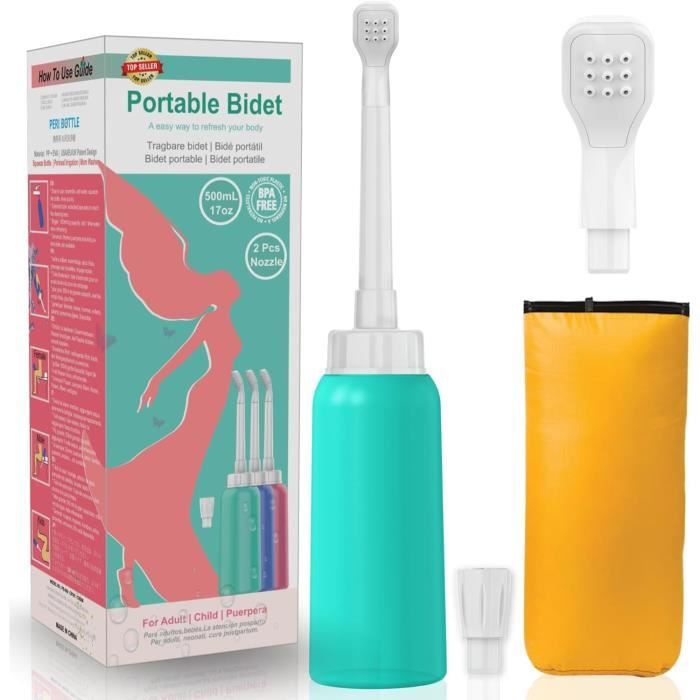 Bidet Portatile Da Viaggio 500ml Con 2 Ugelli - Igiene Personale, Post Parto E Bambini - Eco Friendly E Senza Carta - Foto 11