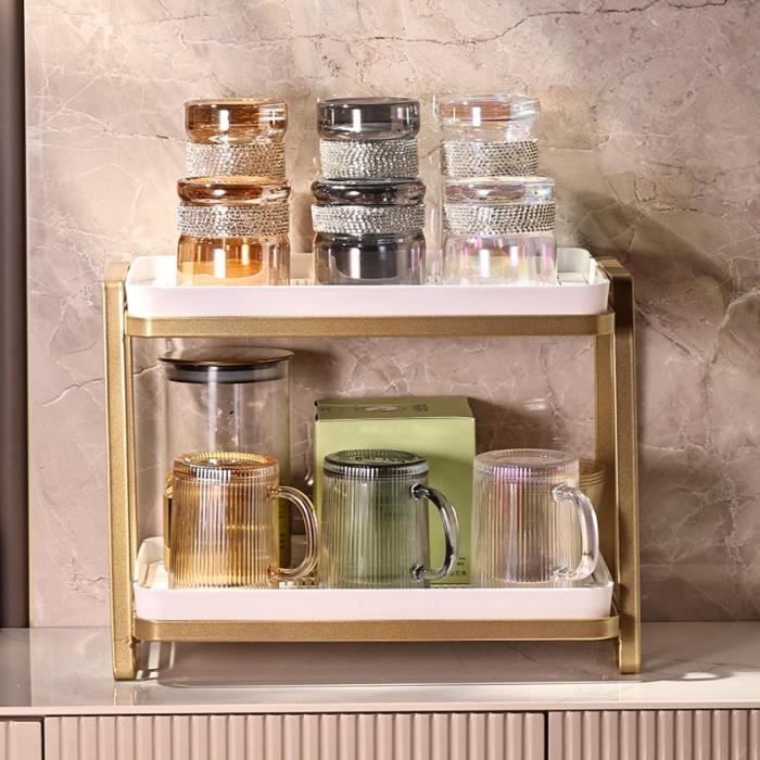 Amtang Dish ying Rack with ip Tray 2 Tier Gold ainer Rack Dish Holder ...
