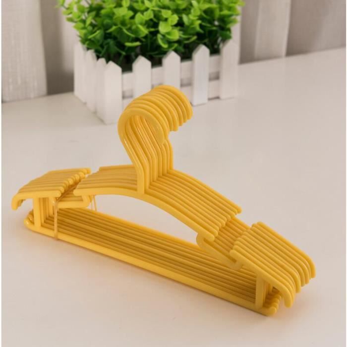 27 X 15 Cm Lot De 30 Cintres En Plastique Pour Bebe Et Enfant Cintre Crochet De Vetement Pour Fille Ou Garcon Jaune Cdiscount Maison