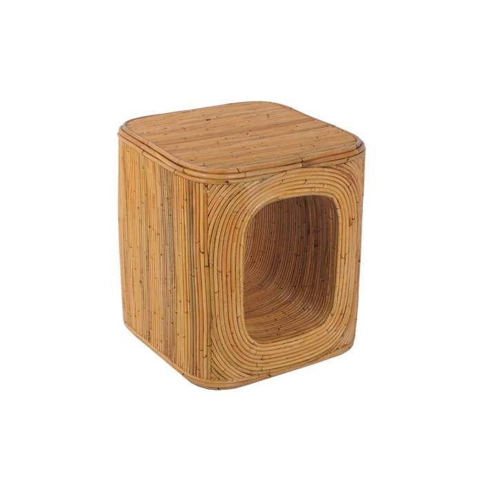 sweeek - Bout de canapé table dappoint table de chevet rotin naturel avec niche BAYA