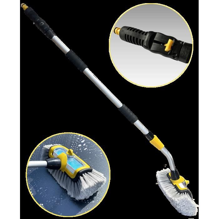 2 En 1 Brosse De Lavage Voiture à Long Manche Avec Chenille Microfibre Poignée Rotative Pour Auto Camping-Car Bus 157cm | Leroy Merlin