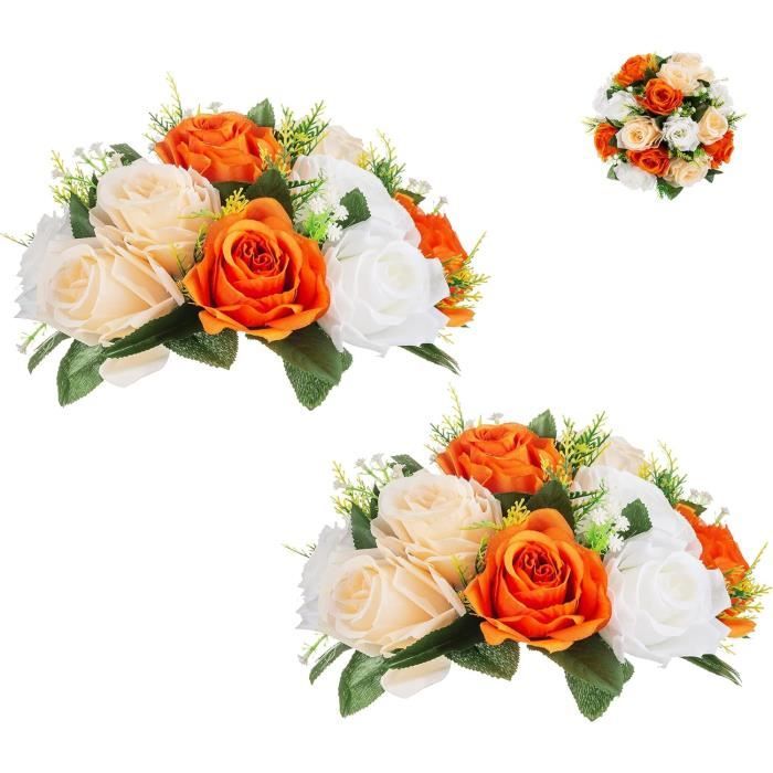 Bouquet De Fleurs En Soie Pavot Orange Vif Et Marguerite, Fleur De Mariage, Bouquet De Fleurs En Soie, Fleur Artificielle, Fleur Artificielle - France