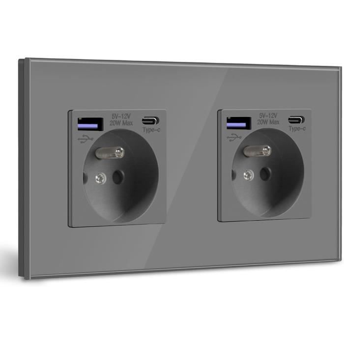 Multiprise Avec USB Multiprise MACLEAN 4 Prises 2 USB - Câble 1,5m - Interrupteurs Individuels - Protection Enfants Prise Multiple Avec Interrupteur