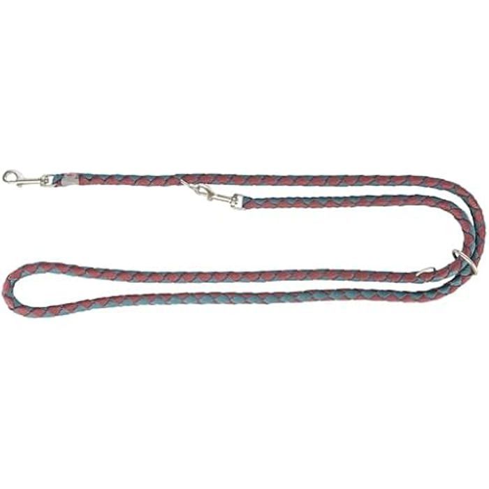 Laisse pour chien - TRIXIE - Cavo - Réglable - Sangria/Bleu pétrole - 200 x 1 8 cm