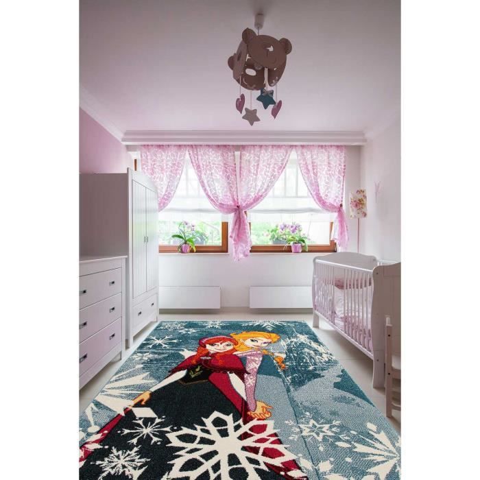 Tapis Chambre Fille Disney Premium Frozen Bleu 100x150 Par