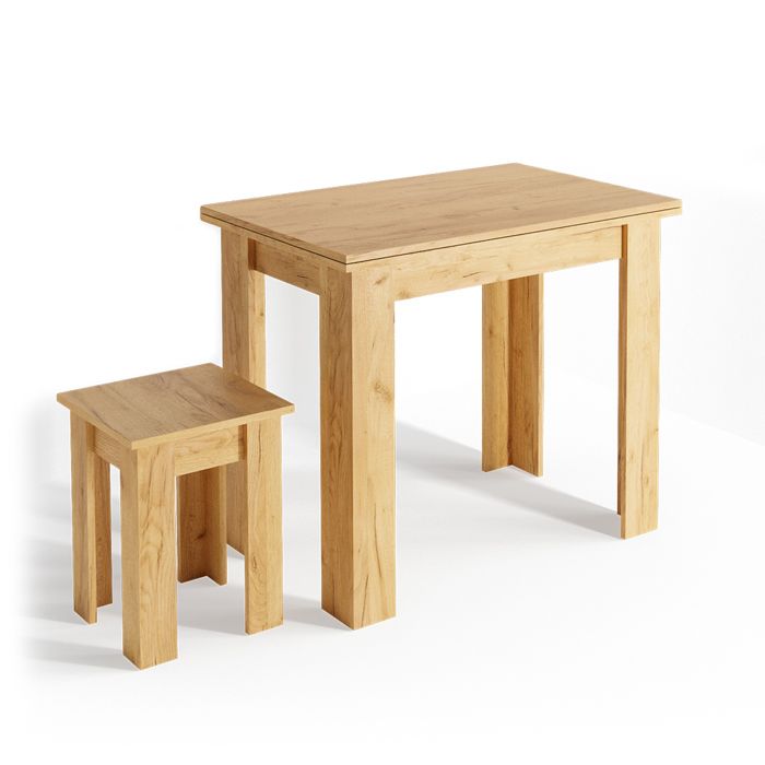 Table de salle à manger avec chaise Roman 60x90cm Chêne de force doré Vicco 34186