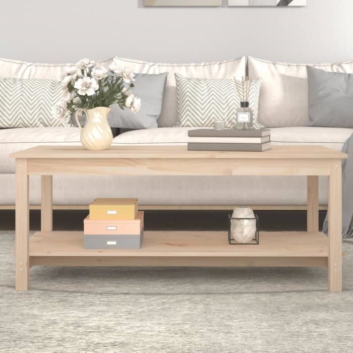 vidaXL Table basse 110x55x45 cm Bois massif de pin 822272