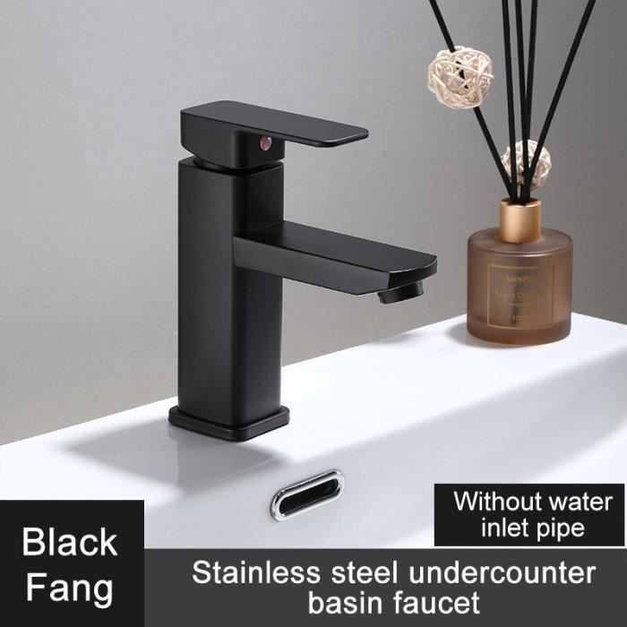 Robinet Lavabo Mursche - Acier Inoxydable Brossé - Mitigeur Monocommande - Haut Débit - Salle De Bain/Cuisine