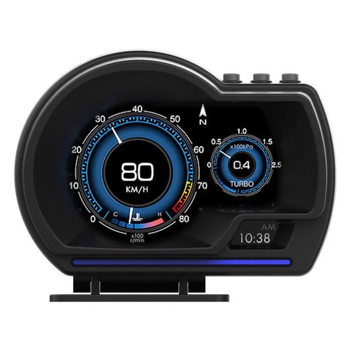 Système HUD Affichage Tête Haute OBD2 + GPS Jauge Intelligente Voiture
