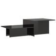 &PRO265178 Table basse Table d'appoint pour la Maison | Noir brillant 111,5x50x33 cm Aggloméré Contemporain Décor-1