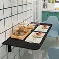 COSTWAY Table Murale Rabattable - plataux Pliable 80×60 cm (L x l)-Meuble Foyers pour Etudiants, Appartements, Cuisine Noir-1