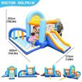 DOCTOR DOLPHIN ® - Château Structure Gonflable avec Souffleur Aire de Jeux pour Enfant avec Grande Piscine à Balles, Toboggan-1