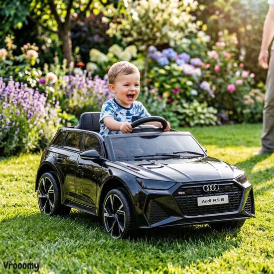 Audi RS6 Voiture Électrique Enfant 12V | Gris | Beneo Motors | Siège en cuir | Portes ouvrantes | 3-5 ans - Voitures électriques enfant