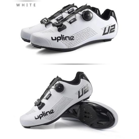 Chaussures De Vélo Route Homme Autobloquantes - Blanc - Taille US 8 / EU 41 - Légères Et Confortables