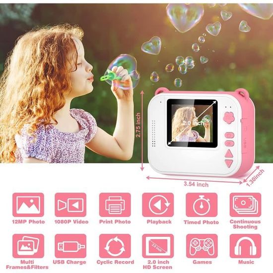 Ushining Appareil Photo Instantané pour Enfant, Appareil Photo Numérique avec 2,4 Pouces écran Carte TF 32 Go 3 Rouleaux de Papi198 - Jeux - Jouets Ushining Appareil Photo Instantané pour Enfant, Appareil Photo Numérique avec 2,4 Pouces écran Carte TF 32 Go 3 Rouleaux de Papi198 - Jeux - Jouets