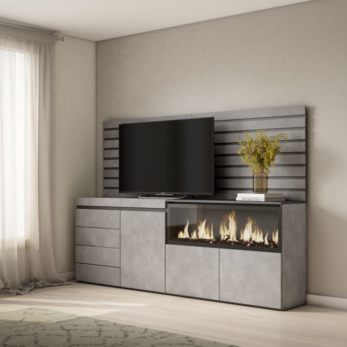 Buffet, Bahut, 214x35x145 cm, Chambre à coucher, pièce, Cheminée ...