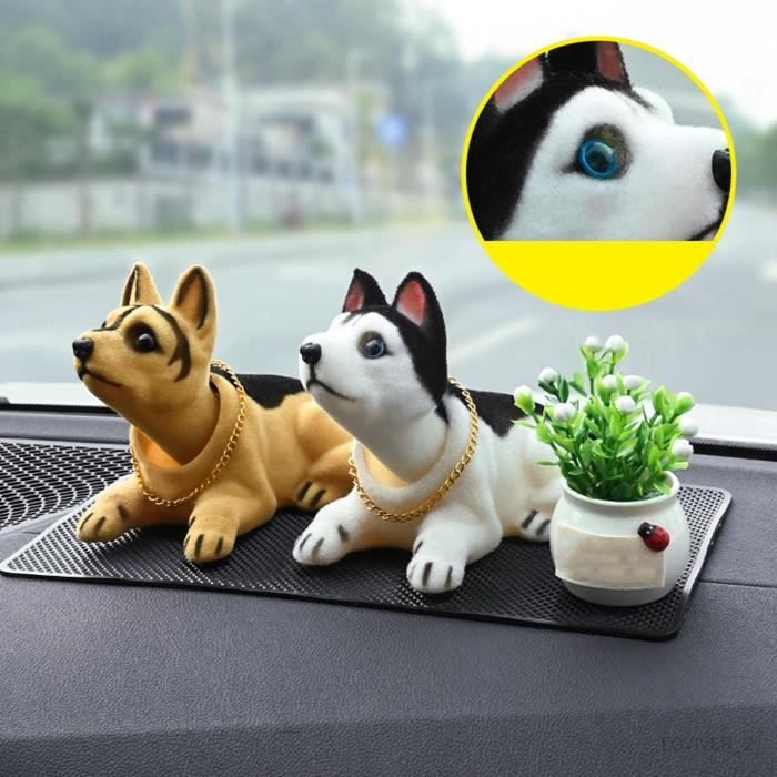 Dioche Hochement de Tête Chien pour Voiture Danse Bobble Tête Westie Tableau de Bord Résine Blanc Simulation Secouant Tête Chien Décor Bobble Jouet Voiture Intérieur Tableau (Peluche (Blanc