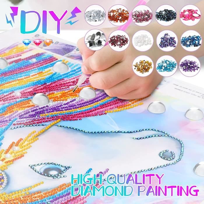 Kit Peinture Diamant Pour Enfants – Porte-clés Licorne à Strass, Activité Manuelle Fille 5–12 ans, Cadeau Anniversaire, Noël, Créativité