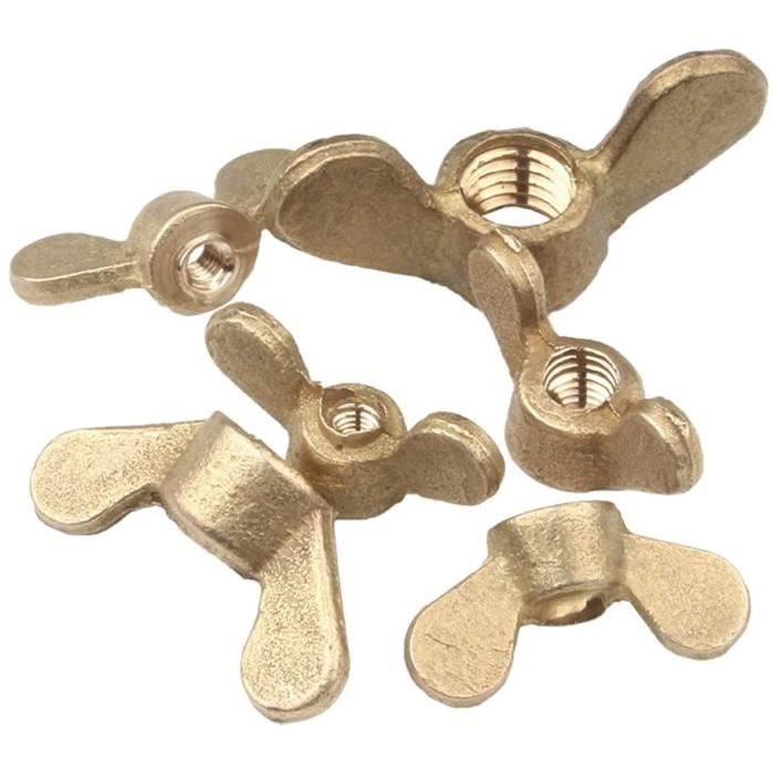 2 Écrous Papillon Laiton AXA Vélo Ancien 8mm – Pièce Cycle Vintage 1900-1920