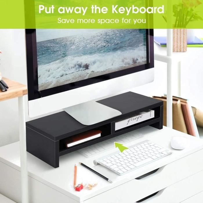 mongtsamz Etagere pour Decodeur,2 MatéRiau ABS Suporte Television pour Moniteur de Bureau, Support Television Pour Moniteur TV pour Haut-Parleurs, BoîTiers MultiméDia, Routeurs, TéLéCommandes