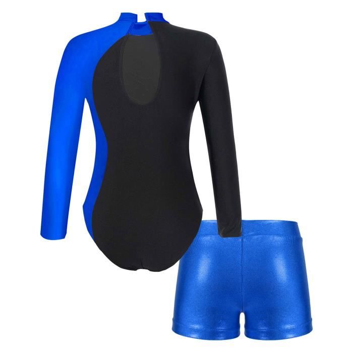 Acheter Justaucorps sans manches pour filles, brillant, patinage artistique, justaucorps à franges, gymnastique rythmique