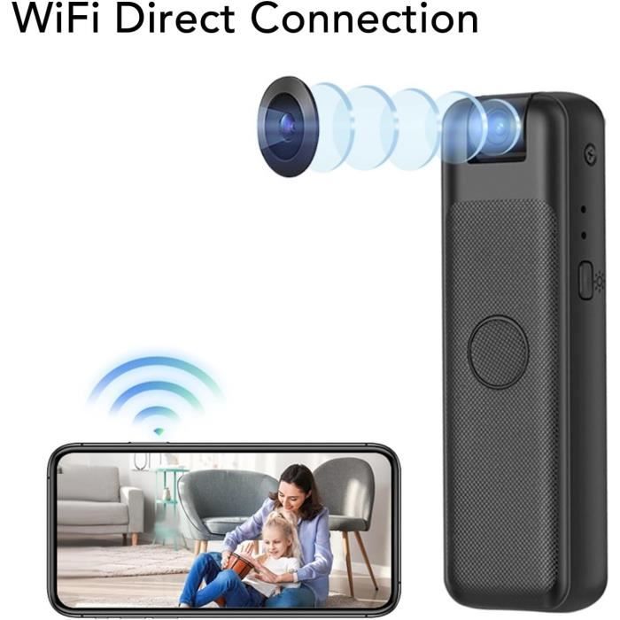 Mini Caméra Corporelle HD 1080p - Enregistreur Portable Avec Objectif Rotatif 90° Et Clip Magnétique, Idéal Pour Réunions, Sport Ou Vlog