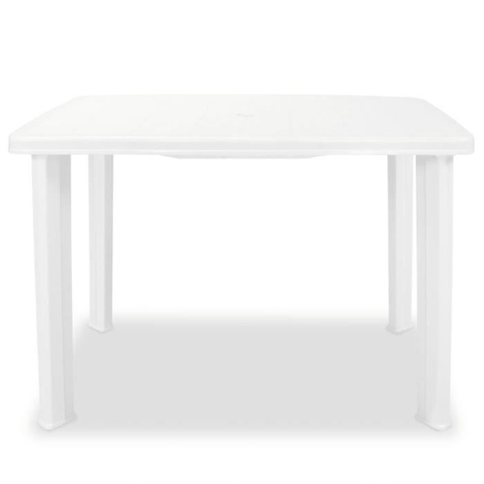 Table De Jardin Pliable Relaxdays 220cm - Blanc, 8 Personnes, Plastique Et Acier