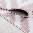 Tapis de salon moderne designe elegance courte pile Rose poudre Blanc (120x170 cm)-2