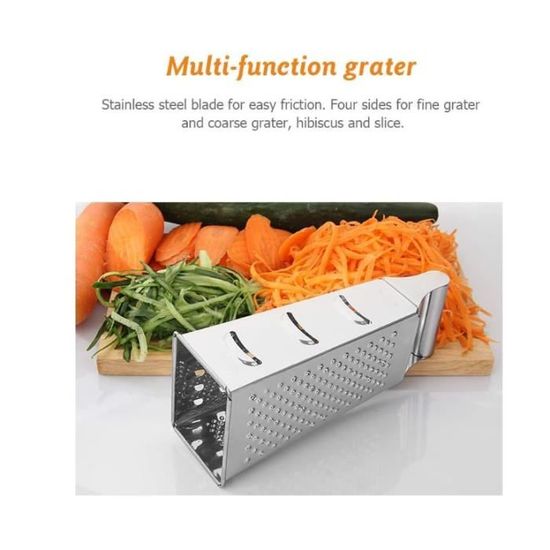 Râpe Multifonction 6-en-1 En Acier Inoxydable - Trancheuse, Râpe Légumes - Poignée Ergonomique - Ustensile De Cuisine Pratique