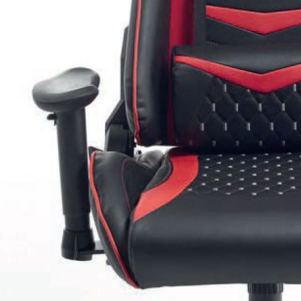 Chaise gamer / chaise de bureau BANGKOK, Noir–rouge