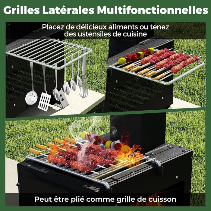 ESTINK Gril de barbecue pliant Barbecue pliant en acier inoxydable