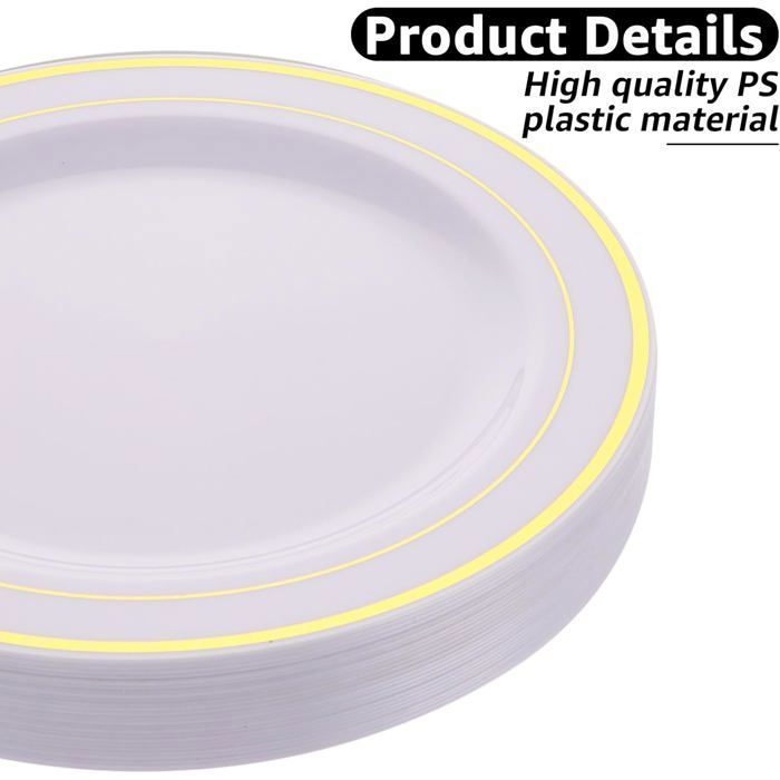 GoBeTree Vaisselle Jetable 175 Pcs Pour 25 Personnes - Assiettes Canne à Sucre Et Couverts Bois Ensemble Couverts Bois Jetables