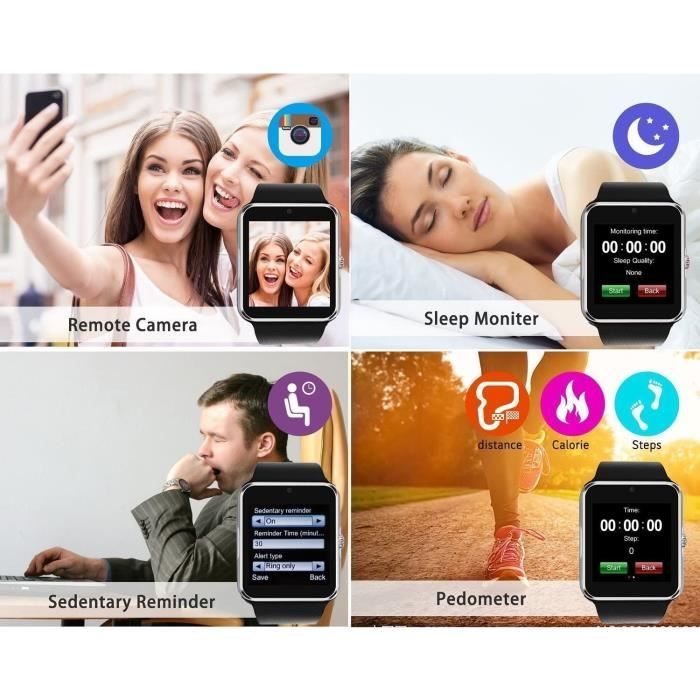 Montre Connect e Bluetooth Smartwatch 1.54 Pouces LCD Ecran