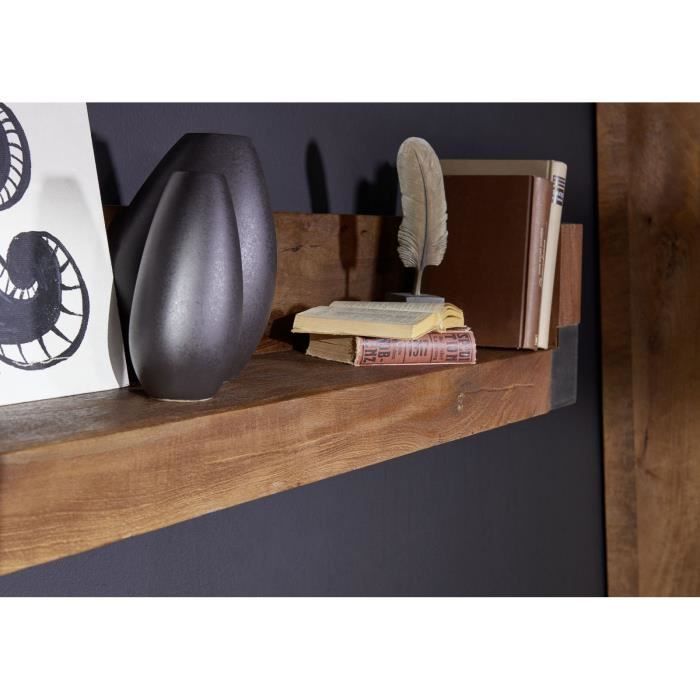Etagère murale ronde 30 cm en bois de manguier massif naturel Twi