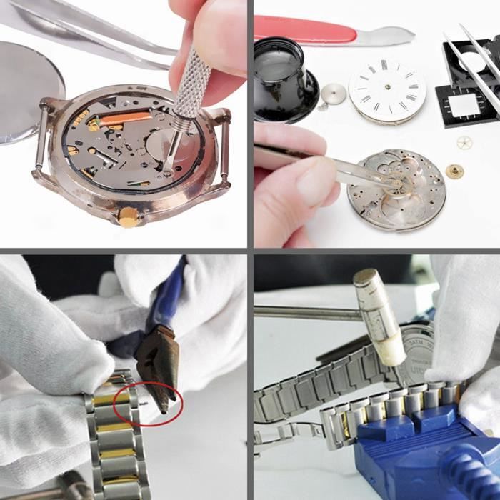 Kit d'outillage horloger pour changer pile montre avec testeurs de piles de  montres