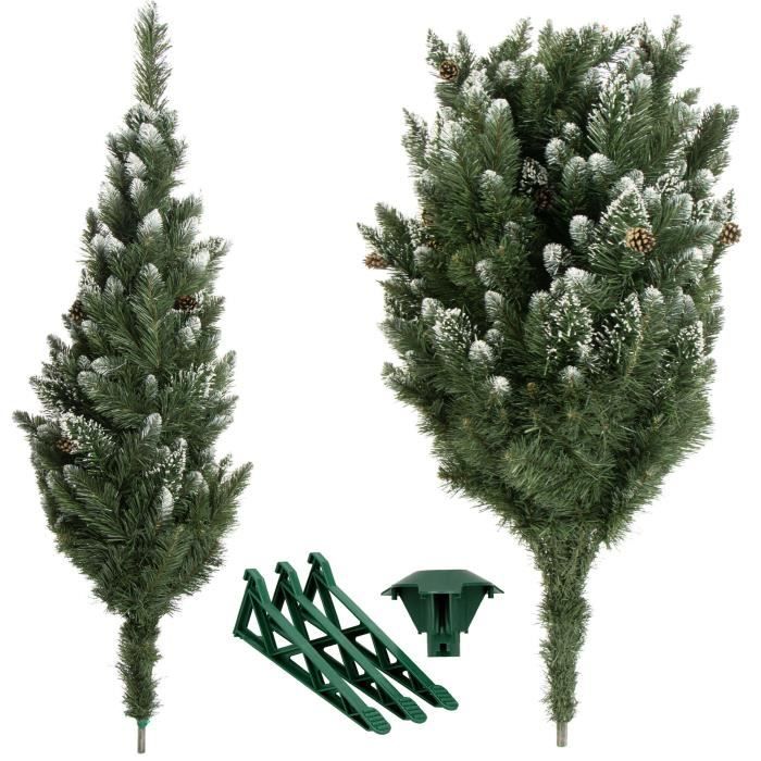Sapin De Noël Artificiel 150 Cm Noir - Dense Et Réaliste - Avec Support Stable - Déco Moderne